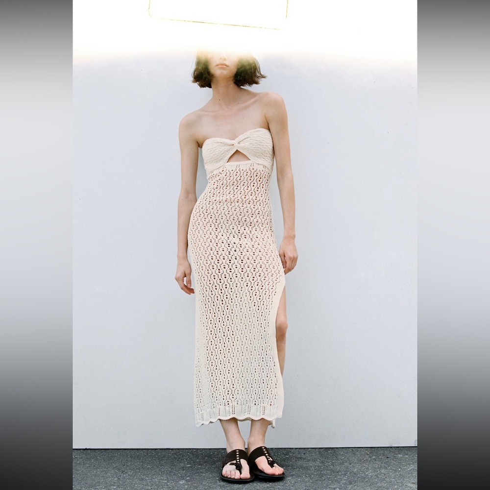 zara pointelle dress